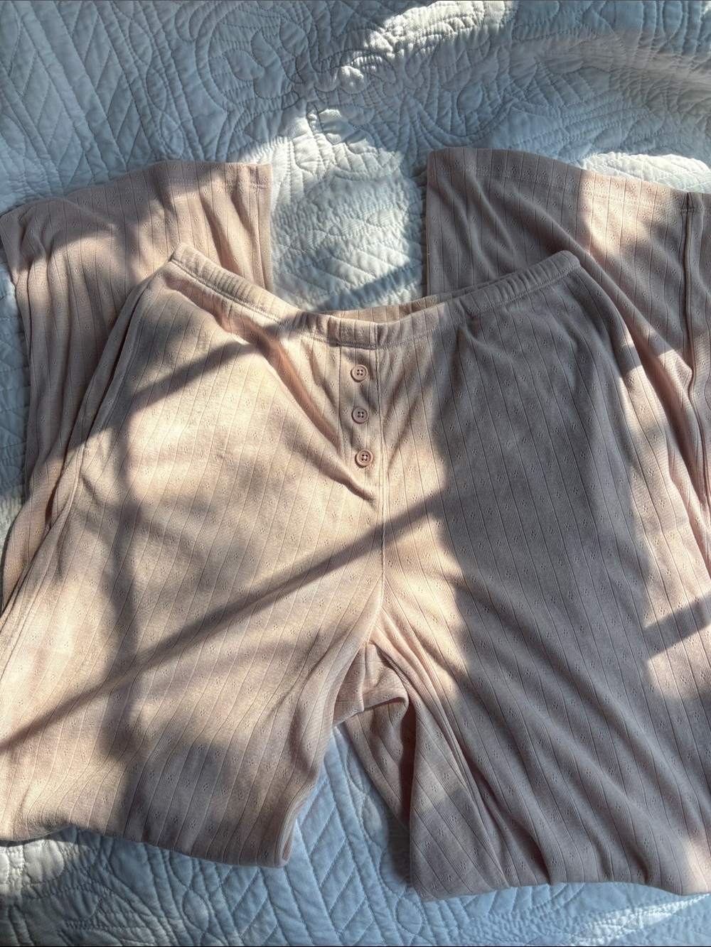 NWOT Soft Ribbed Women's Pajama Pants - Blush